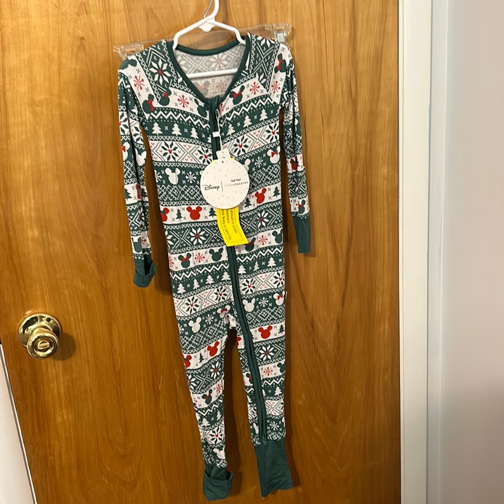 Little Sleepies Mickey Fair Isle Toddler Zippy 2T NWT